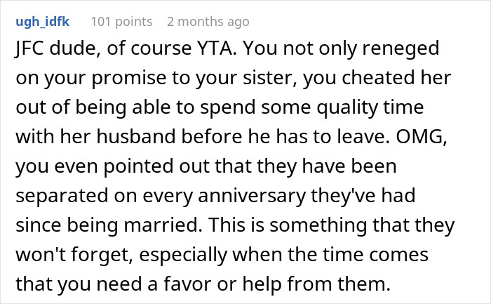 Bro Promises To Babysit Sis’ Kids For Her Anniversary, Cancels Last Minute After Being Asked On Date Bro Promises To Babysit Sis’ Kids For Her Anniversary, Cancels Last Minute After Being Asked On Date