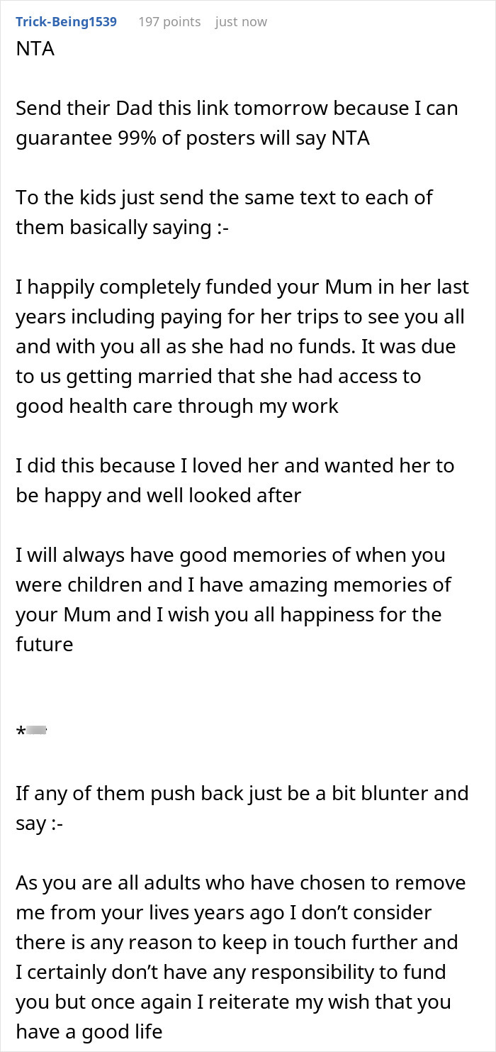 Stepkids Write Person Off For Years Until Losing Mom, Then They Contact For Lavish Gifts And Trips Stepkids Write Person Off For Years Until Losing Mom, Then They Contact For Lavish Gifts And Trips