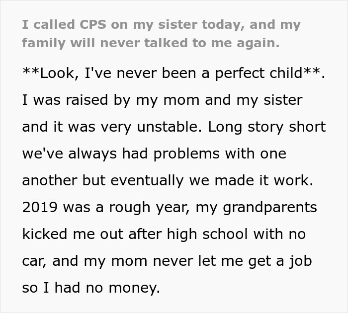 “My Family Will Never Talk To Me Again”: Mom’s Neglect Of Her 2YO Leads Her Bro To Get CPS Involved “My Family Will Never Talk To Me Again”: Mom’s Neglect Of Her 2YO Leads Her Bro To Get CPS Involved