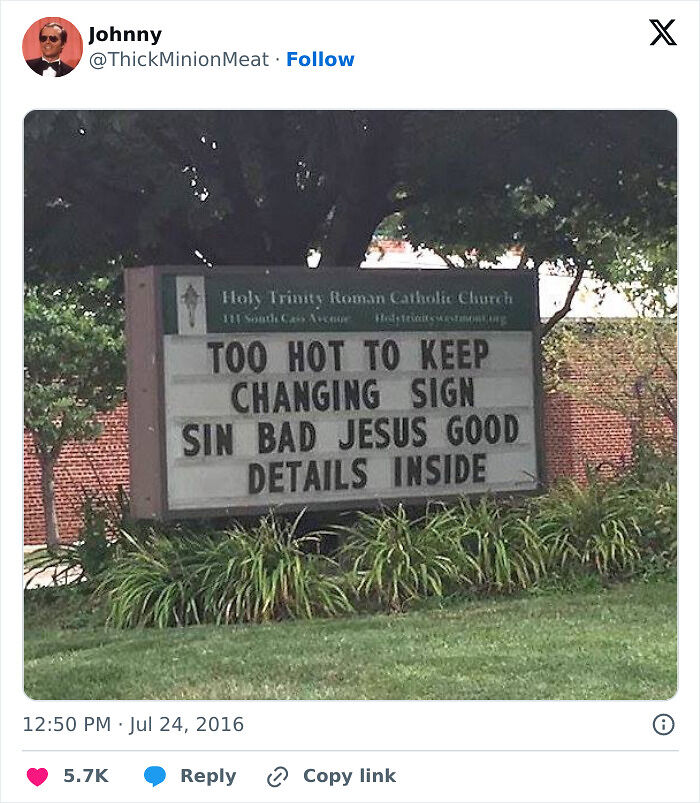72 Church Signs With Jokes So Good, They Deserve An Amen (New Pics)