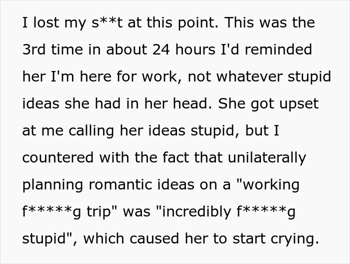 Man Loses It When GF Can’t Comprehend That His Business Trip Is Not Their Romantic Getaway Man Loses It When GF Can’t Comprehend That His Business Trip Is Not Their Romantic Getaway