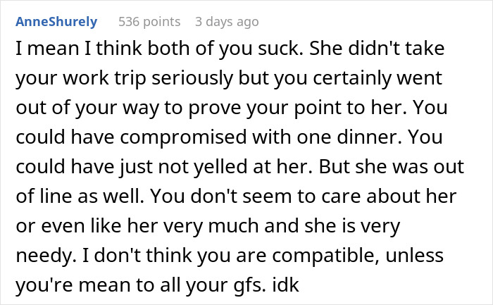 Man Loses It When GF Can’t Comprehend That His Business Trip Is Not Their Romantic Getaway Man Loses It When GF Can’t Comprehend That His Business Trip Is Not Their Romantic Getaway