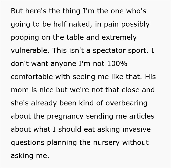 Pregnant Woman Doesn’t Want Fiancé’s Mom In Delivery Room, He Asks Her To “Compromise” Pregnant Woman Doesn’t Want Fiancé’s Mom In Delivery Room, He Asks Her To “Compromise”