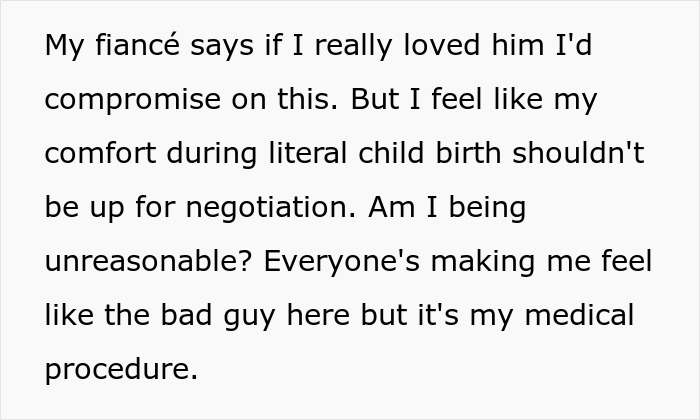 Pregnant Woman Doesn’t Want Fiancé’s Mom In Delivery Room, He Asks Her To “Compromise” Pregnant Woman Doesn’t Want Fiancé’s Mom In Delivery Room, He Asks Her To “Compromise”
