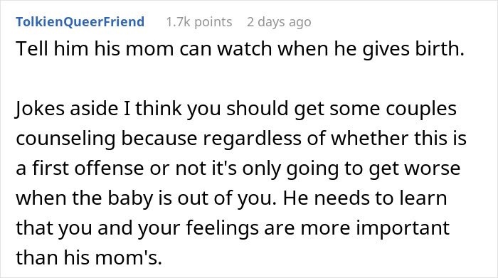 Pregnant Woman Doesn’t Want Fiancé’s Mom In Delivery Room, He Asks Her To “Compromise” Pregnant Woman Doesn’t Want Fiancé’s Mom In Delivery Room, He Asks Her To “Compromise”