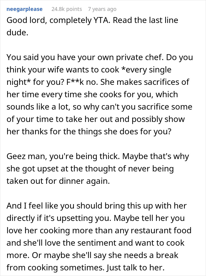 “Don’t Think It’s Worth It”: Man Wonders Why His GF Wants To Go Out Instead Of Cooking For Him “Don’t Think It’s Worth It”: Man Wonders Why His GF Wants To Go Out Instead Of Cooking For Him