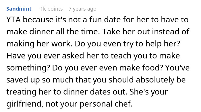 “Don’t Think It’s Worth It”: Man Wonders Why His GF Wants To Go Out Instead Of Cooking For Him “Don’t Think It’s Worth It”: Man Wonders Why His GF Wants To Go Out Instead Of Cooking For Him