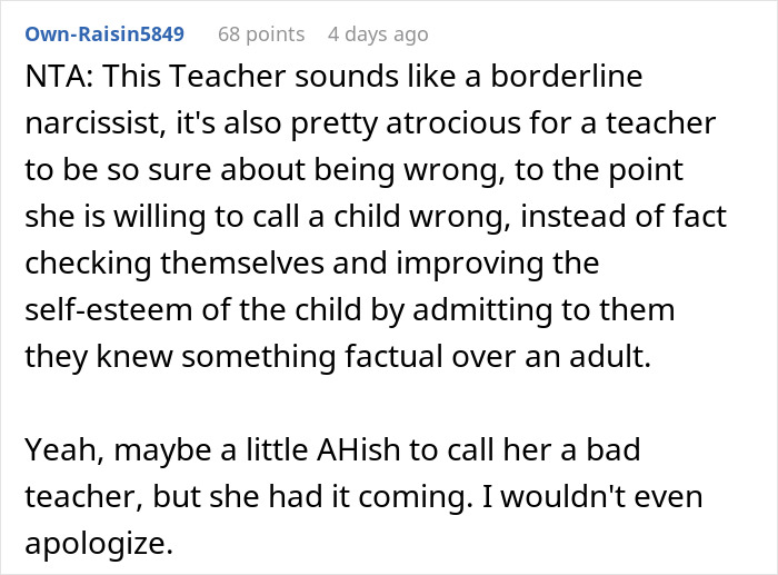 Teacher Gets Schooled By A Kid Who Knew A Fun Fact That She Didn&rsquo;t, His Dad Puts Her In Her Place