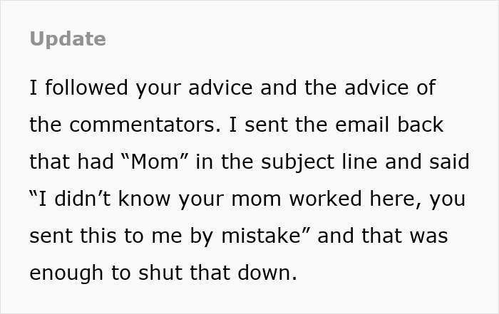 Woman Weirded Out As Coworker Insists On Calling Her His “Work Mom”
