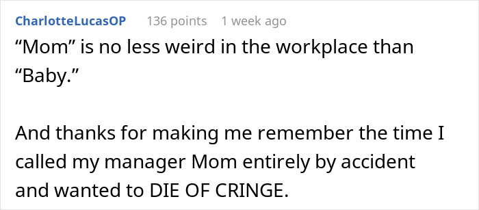 Woman Weirded Out As Coworker Insists On Calling Her His “Work Mom”