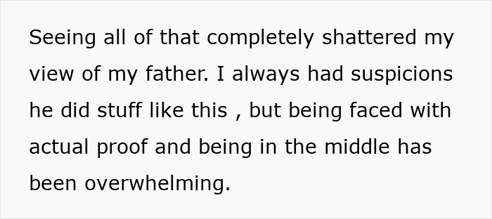 Dad’s Mistress Texts His Adult Daughter On NYE, Mom Devastated As Proof Exposes Months-Long Affair Dad’s Mistress Texts His Adult Daughter On NYE, Mom Devastated As Proof Exposes Months-Long Affair