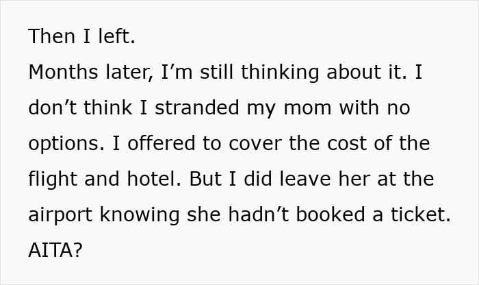 Scheming Mom Emotionally Blackmails Son, He Calls Her Bluff And Leaves Her Stranded At The Airport Scheming Mom Emotionally Blackmails Son, He Calls Her Bluff And Leaves Her Stranded At The Airport