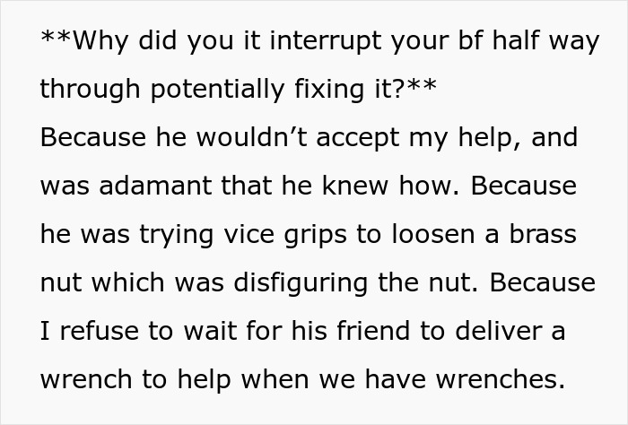 Woman Is Ready To Dump Her BF Immediately Because He Feels So Emasculated When She Fixes Things Woman Is Ready To Dump Her BF Immediately Because He Feels So Emasculated When She Fixes Things