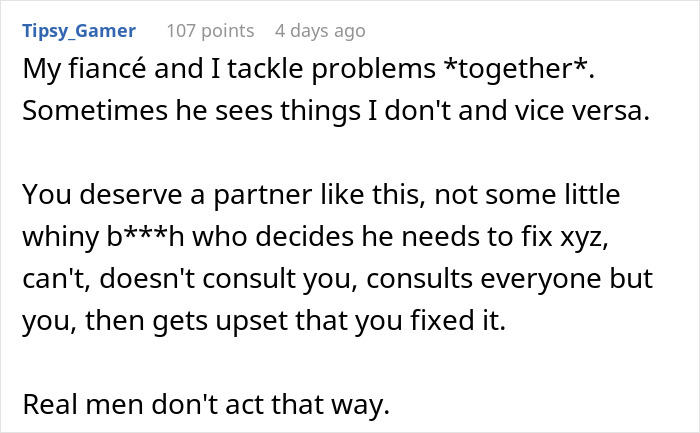 Woman Is Ready To Dump Her BF Immediately Because He Feels So Emasculated When She Fixes Things Woman Is Ready To Dump Her BF Immediately Because He Feels So Emasculated When She Fixes Things