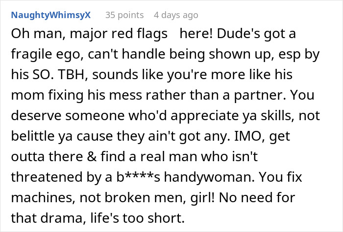Woman Is Ready To Dump Her BF Immediately Because He Feels So Emasculated When She Fixes Things Woman Is Ready To Dump Her BF Immediately Because He Feels So Emasculated When She Fixes Things