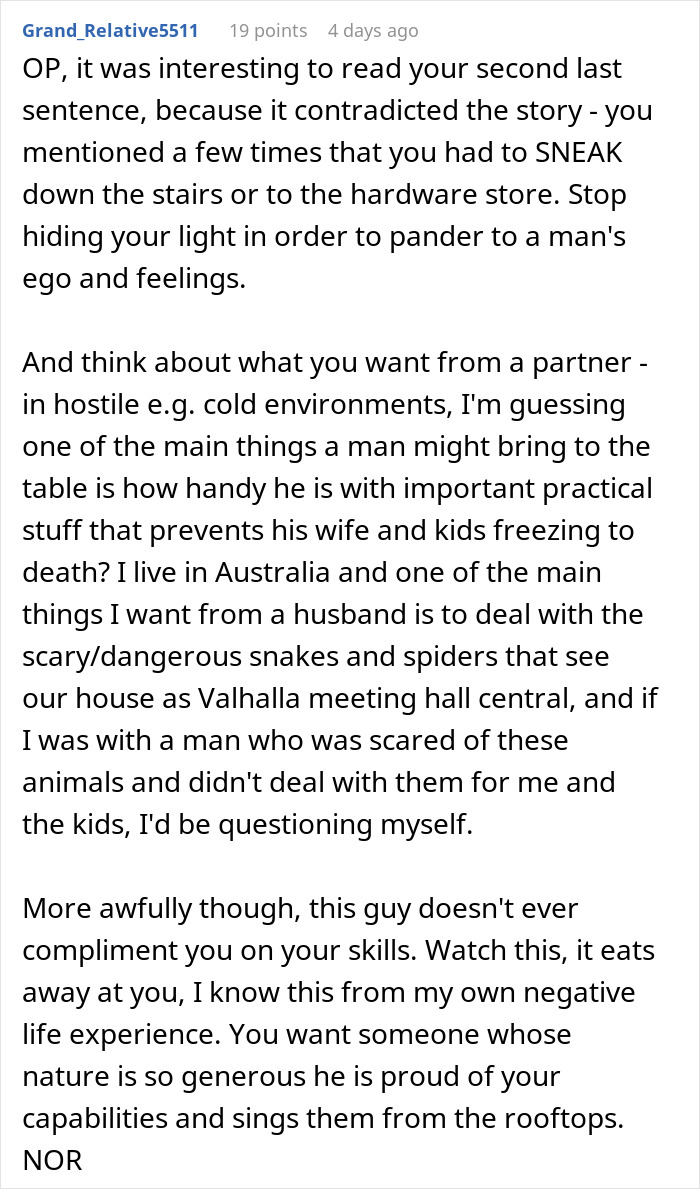 Woman Is Ready To Dump Her BF Immediately Because He Feels So Emasculated When She Fixes Things Woman Is Ready To Dump Her BF Immediately Because He Feels So Emasculated When She Fixes Things