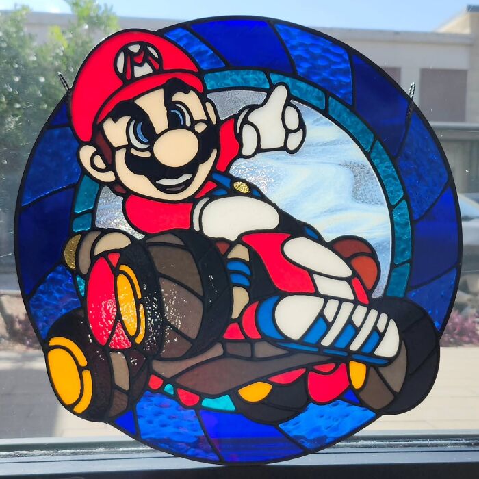 This Artist Turns Pop Culture Icons Into Vivid Stained Glass Signs (41 Pics)