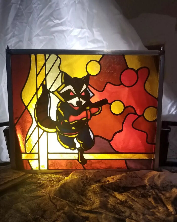 This Artist Turns Pop Culture Icons Into Vivid Stained Glass Signs (41 Pics)