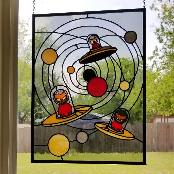 This Artist Turns Pop Culture Icons Into Vivid Stained Glass Signs (41 Pics)