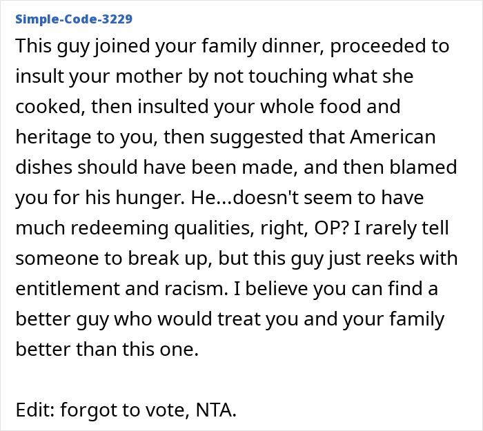 Guy Makes Faces And Throws A Fit After Getting Traditional “Gross” Food Instead Of “American Dishes”