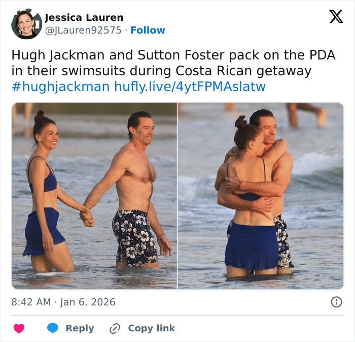 &ldquo;6 Fingers&rdquo;: Fans Spot Odd Detail In Hugh Jackman And Sutton Foster PDA Beach Photos