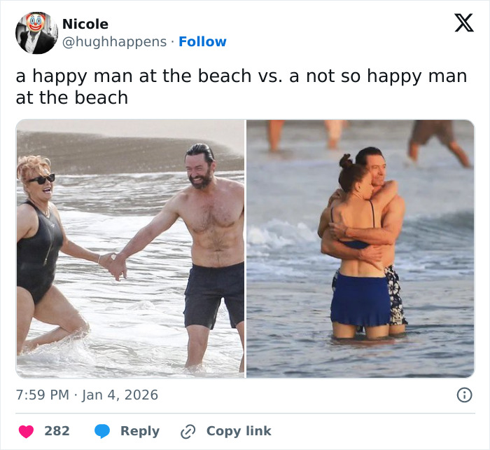 &ldquo;6 Fingers&rdquo;: Fans Spot Odd Detail In Hugh Jackman And Sutton Foster PDA Beach Photos