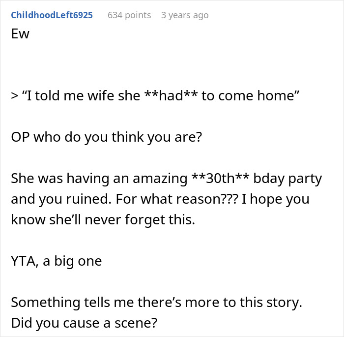 Wife Mopes At B-Day Party As Hubs Is Busy, Mad After He Shows Up And Drags Her Home For A “Surprise”