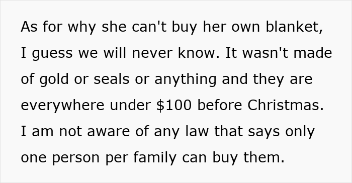 Sis Exchanges A Heated Blanket That Sibling Gifts Her, Whines About It When Her Mom Gets It Instead