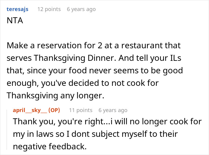 Woman Decides She&rsquo;s Done Playing Chef For Rude In-Laws, Cancels Thanksgiving As They Mock Her Food