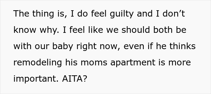 Husband Is Upset Wife Wants To Leave Him With Their Newborn For 15 Minutes While She Gets Food