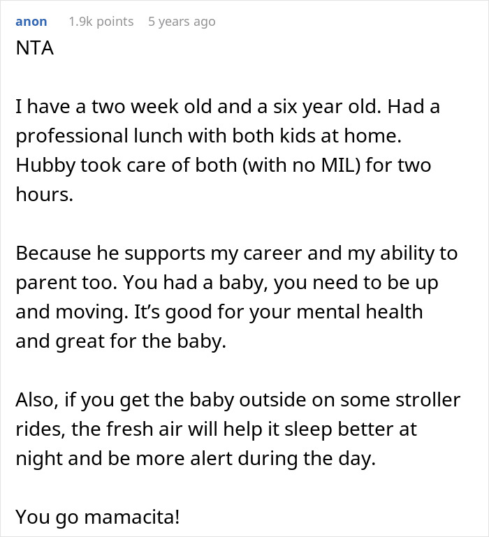 Husband Is Upset Wife Wants To Leave Him With Their Newborn For 15 Minutes While She Gets Food