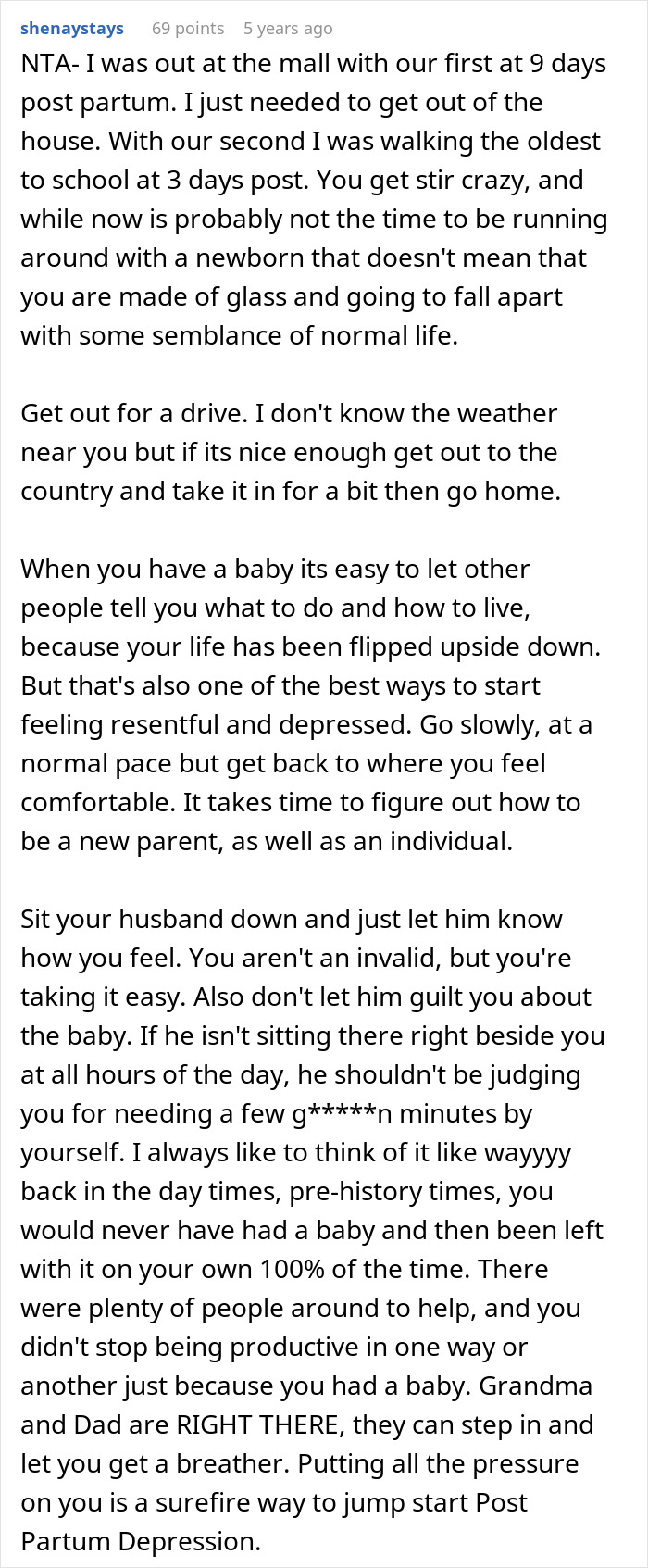 Husband Is Upset Wife Wants To Leave Him With Their Newborn For 15 Minutes While She Gets Food