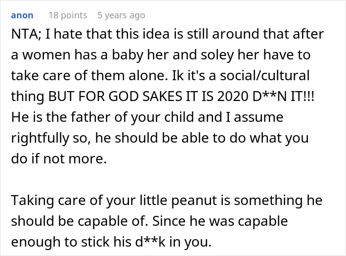 Husband Is Upset Wife Wants To Leave Him With Their Newborn For 15 Minutes While She Gets Food
