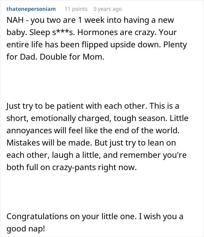 Husband Is Upset Wife Wants To Leave Him With Their Newborn For 15 Minutes While She Gets Food