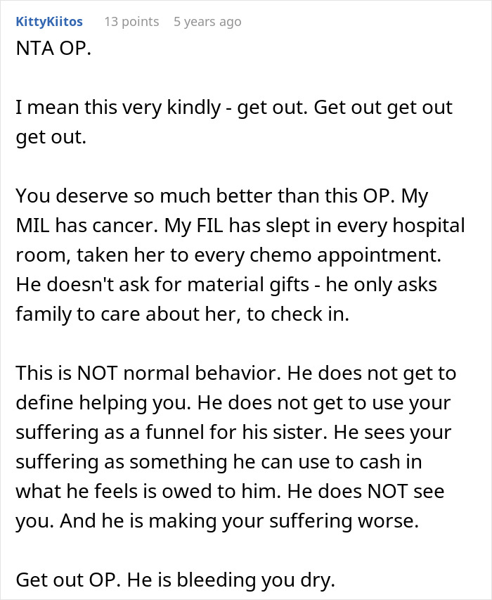 Man Treats Sick Wife As A Cash Cow And Uses Her Diagnosis To Get Free Stuff, Parking Spots, And Money