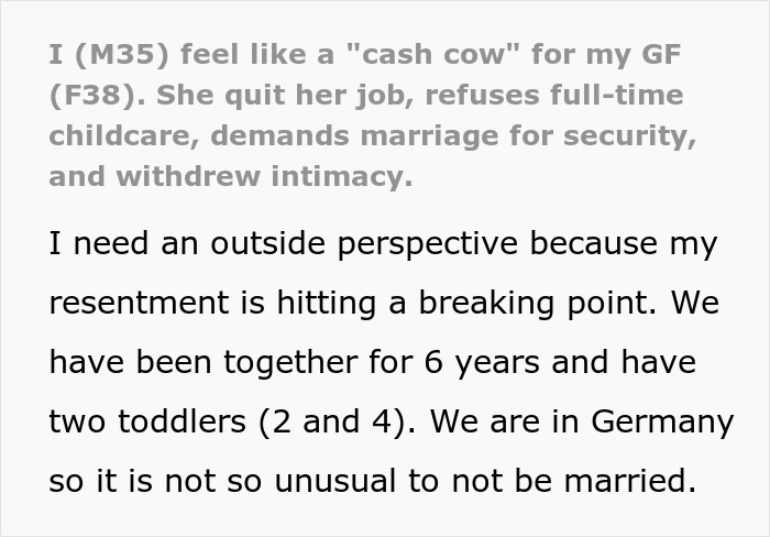 Man Feels Like His GF’s ATM After She Quits Her Job And Demands Marriage For Security Man Feels Like His GF’s ATM After She Quits Her Job And Demands Marriage For Security