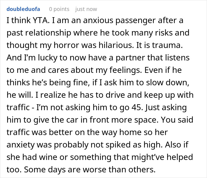&ldquo;I Humiliated Her&rdquo;: Husband Bans Wife From The Front Seat After Her Anxiety Meltdown Puts Them At Risk
