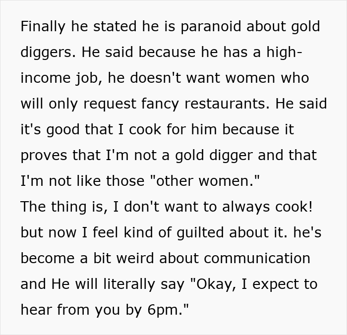 Boyfriend Fears Golddiggers, Says That As Long As She Cooks She’s Not One: “Started To Get Weird”