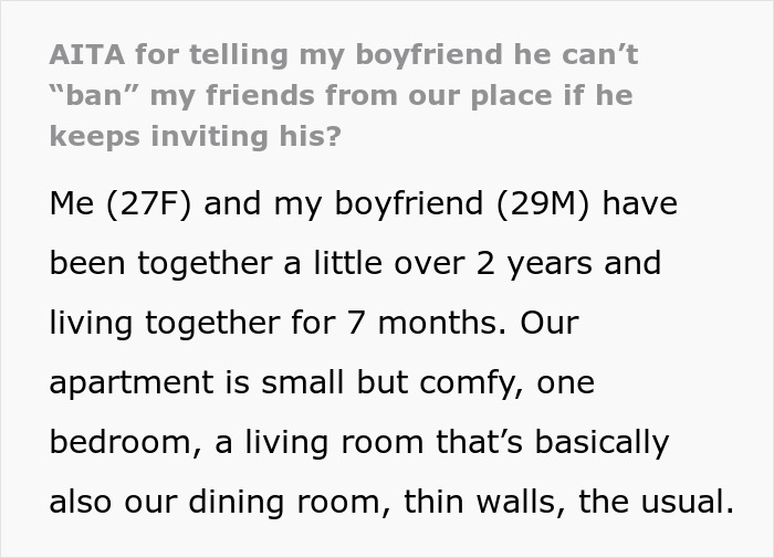 Guy Bans GF’s Friends Claiming They “Drain Him,” But Calls His Friends Who Treat Home Like Sports Bar Guy Bans GF’s Friends Claiming They “Drain Him,” But Calls His Friends Who Treat Home Like Sports Bar