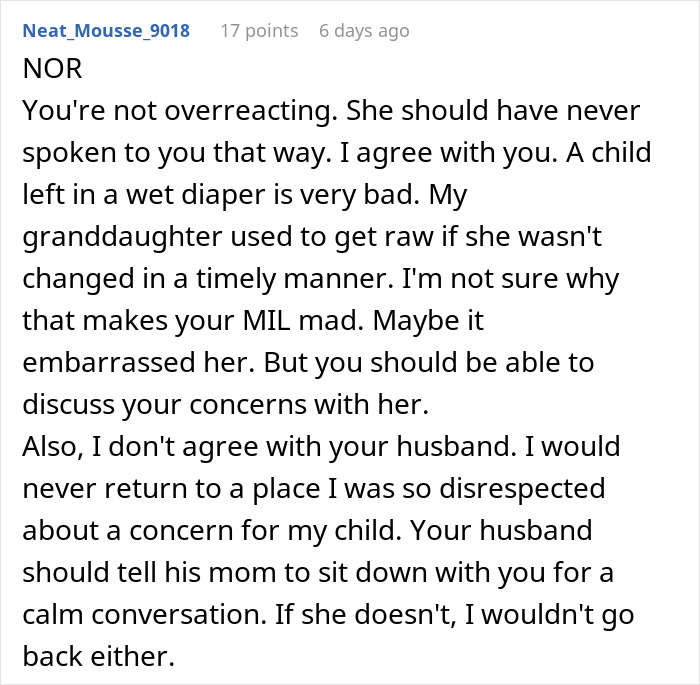 Woman Horrified MIL Didn’t Change The Kid’s Diaper For The Whole Day, Bans Her From Visiting