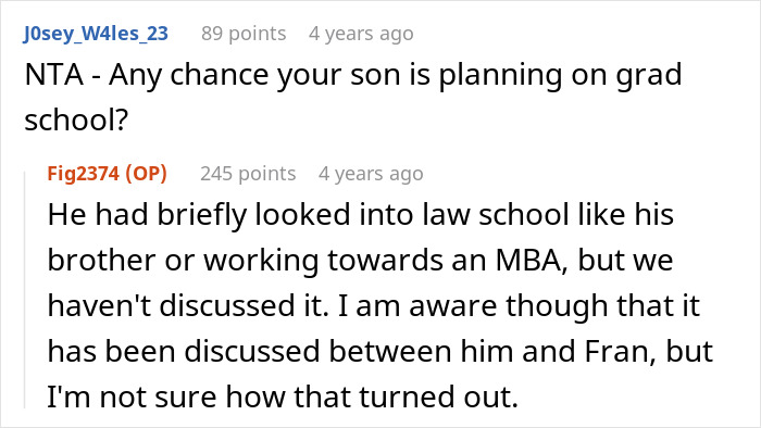 Mom Urges Son Not To Marry GF Straight After High School, GF-Turned-Fiancée Holds A Grudge For Years Mom Urges Son Not To Marry GF Straight After High School, GF-Turned-Fiancée Holds A Grudge For Years