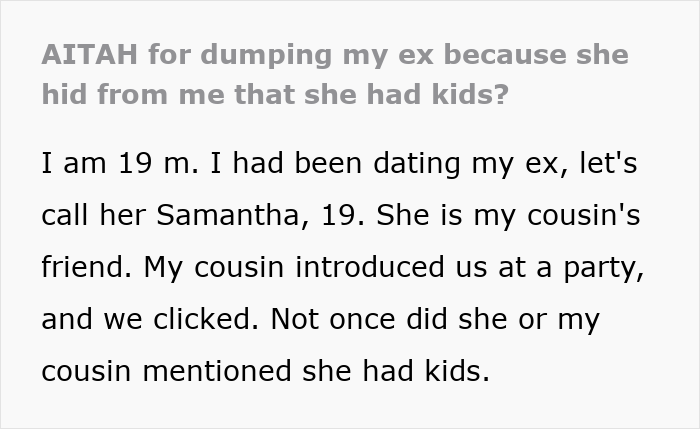 “Why Didn’t She Tell Me?”: Man Wonders If He Was Wrong For Dumping His GF Because She Has Kids “Why Didn’t She Tell Me?”: Man Wonders If He Was Wrong For Dumping His GF Because She Has Kids