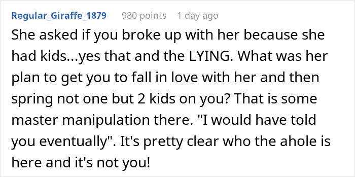 “Why Didn’t She Tell Me?”: Man Wonders If He Was Wrong For Dumping His GF Because She Has Kids “Why Didn’t She Tell Me?”: Man Wonders If He Was Wrong For Dumping His GF Because She Has Kids