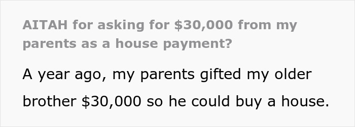 Biased Parents See It As “Duty” To Help Their Son With $30k For Home, Refuse To Help Daughter In The Same Way Biased Parents See It As “Duty” To Help Their Son With $30k For Home, Refuse To Help Daughter In The Same Way