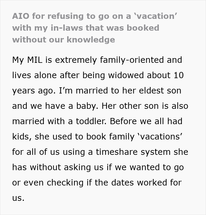 DIL Sick Of Overbearing MIL Who Makes Plans Without Her Knowledge, Finally Puts Her Foot Down
