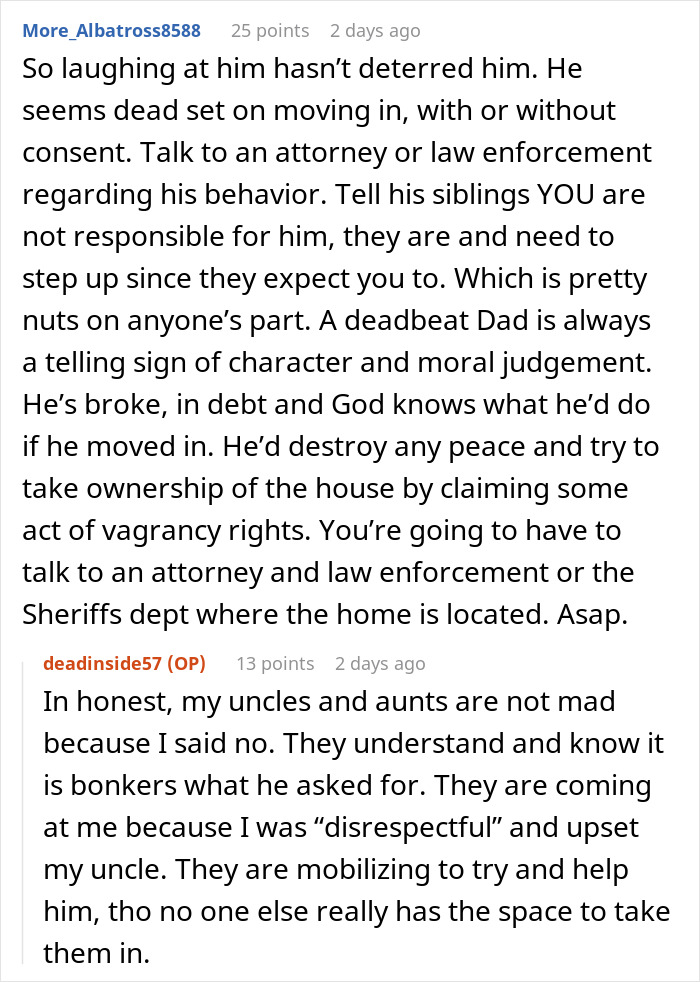 Entitled Uncle Expects Niece To Be His Retirement Plan, Calls Her Cruel When She Laughs Him Off