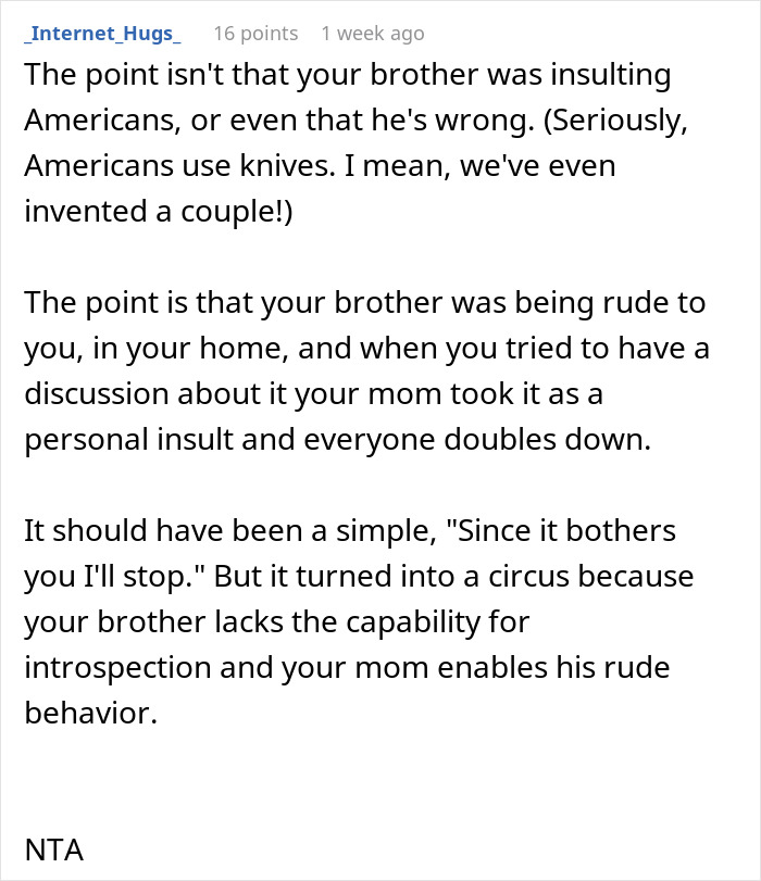 Woman Appalled By Her Mom Who Enables Chauvinist Bro And Gaslights Her Instead, Family Drama Ensues