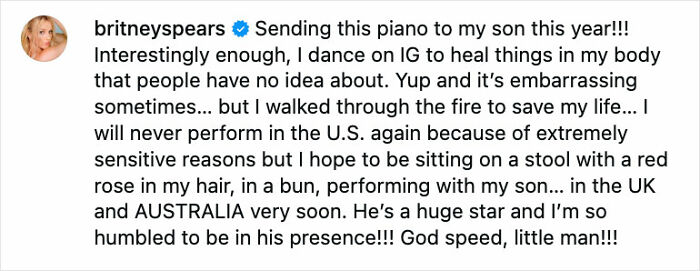 “She’s Not Well”: Britney Spears Faces Backlash After Saying She Will Never Perform In The U.S. Again