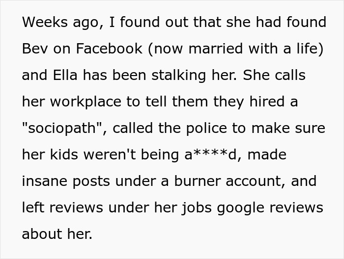 Fianc&eacute;e&rsquo;s Obsession With Her Bully Ruins Relationships: “Ella Has Been Stalking Her”