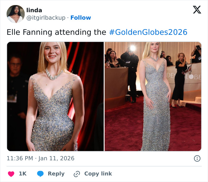 &ldquo;Electric Head&rdquo;: Elle Fanning&rsquo;s Golden Globes Look Sparks Divided Fan Reactions